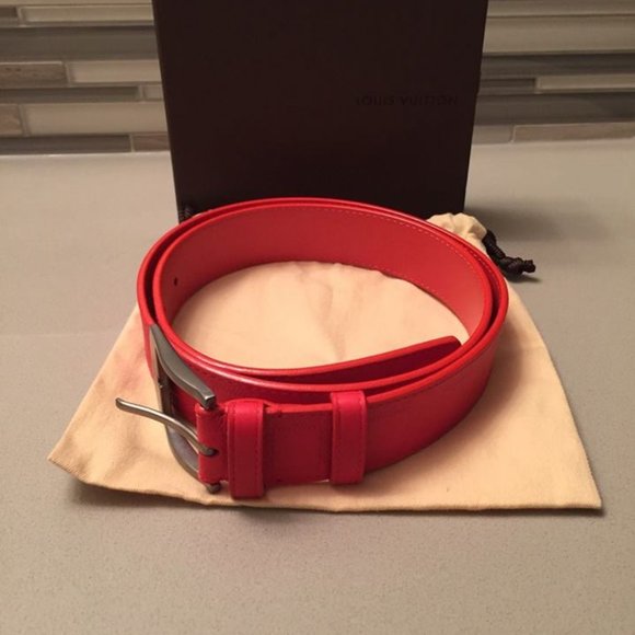 LV DAMIER INFINI BELT MAGMA ORANGE M9550 - Limited - Picture 1 of 6